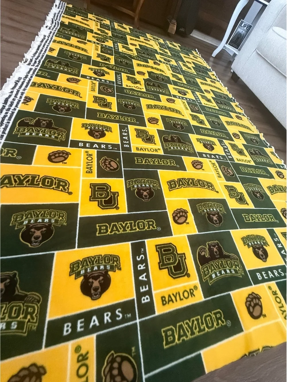 Oversized 9’x5’ Baylor Bears Fleece Blanket - great for cold game days!